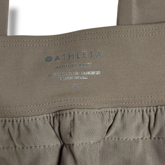 Athleta Attitude athletic casual Pant Tan Size 6 - Picture 5 of 6